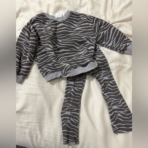 Zara Zebra Print Sweater and Leggings Set
